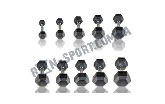 Гантели шестигранные Rubber Hexagon Dumbbell. Цена за 1 кг