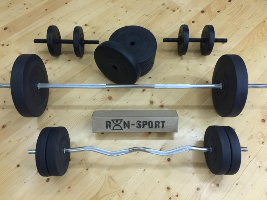 Наборные штанга и гантели RN-Sport (4 грифа и 150 кг дисков)