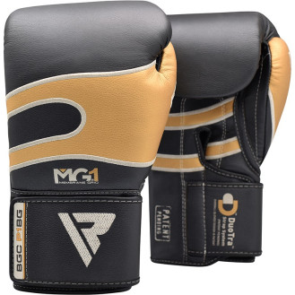 Боксерські рукавиці RDX Leather Black Gold 12 ун