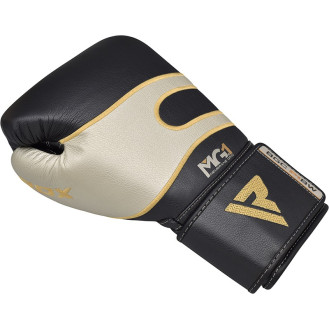 Боксерські рукавиці RDX Leather Black White 16 ун