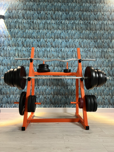 Скамья для жима с тягой и тренажерами + штанга 83 кг RN-Sport
