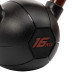 Гиря тренировочная цельная обрезиненная с окрашенной ручкой LiveUp Urethane LS2050-16 16кг черный-бордовый