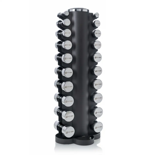 Гантельний ряд Fit-On Chrome Stand S 1-10 кг (110 кг)