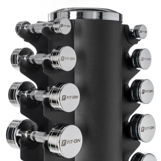 Гантельний ряд Fit-On Chrome Stand S 1-10 кг (110 кг)