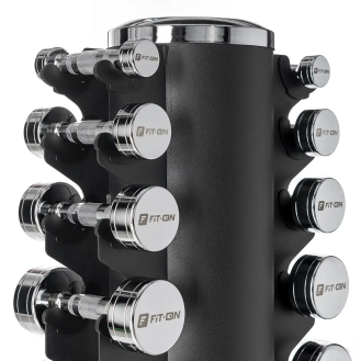 Гантельний ряд Fit-On Chrome Stand S 1-10 кг (110 кг)