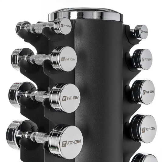 Гантельний ряд Fit-On Chrome Stand S 1-10 кг (110 кг)