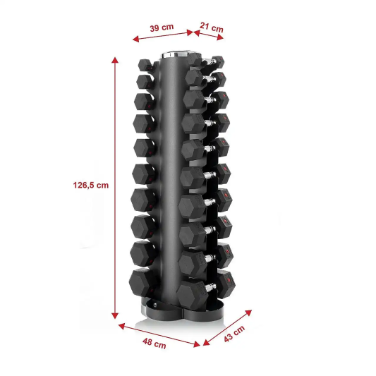 Гантельний ряд Fit-On Hex Stand S 1-10 кг (110кг)