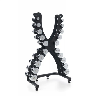 Гантельний ряд Fit-On Chrome Stand X 1-10 кг (110кг)