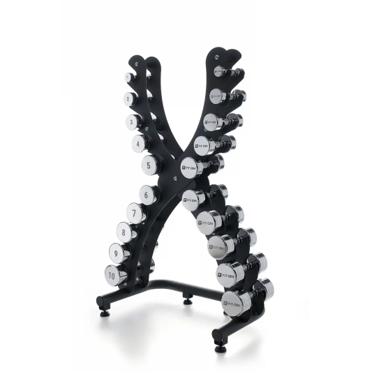 Гантельний ряд Fit-On Chrome Stand X 1-10 кг (110кг)