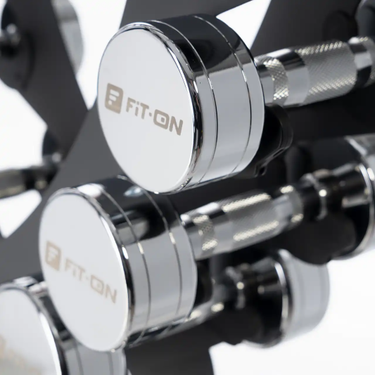 Гантельний ряд Fit-On Chrome Stand X 1-10 кг (110кг)