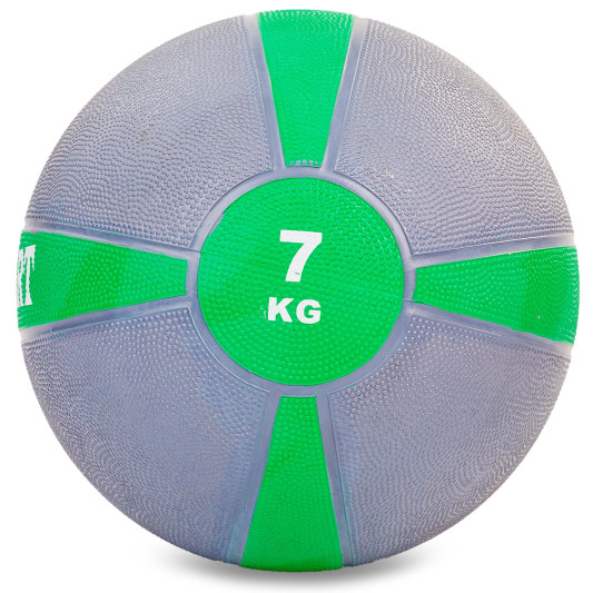 Мяч медицинский медбол Medicine Ball FI-5122-7 7 кг серый-зеленый