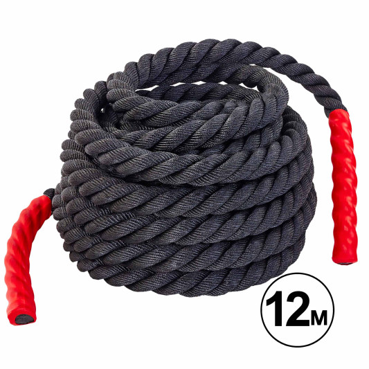 Канат для кроссфита Combat Battle Rope FI-5311-12 12 м черный