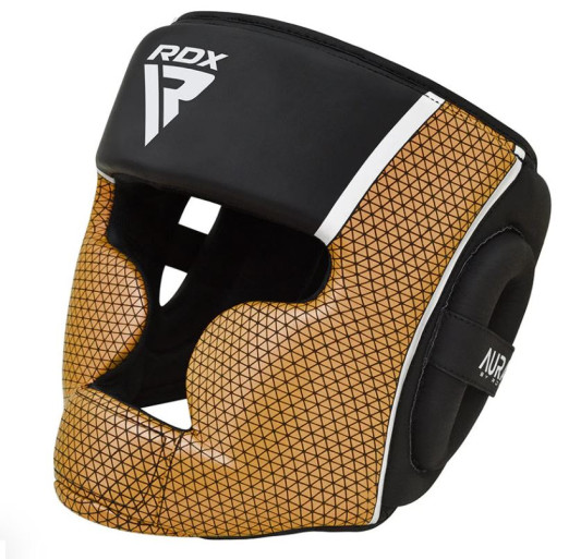Боксерский шлем RDX T17 Aura Black Gold L
