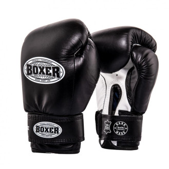 Рукавички боксерські BOXER 10 oz шкіра 0.8-1 мм чорний