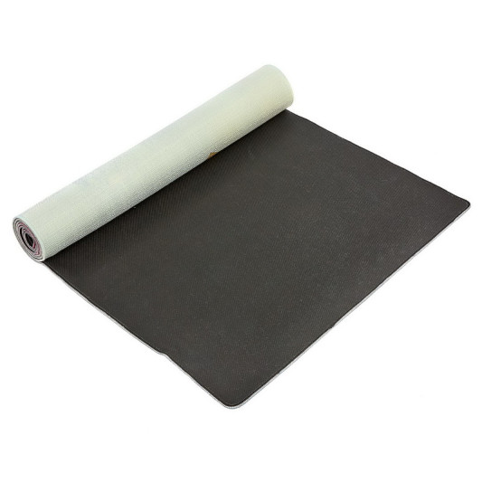 Коврик для йоги Джутовый (Yoga mat) Record 183x61x0.3 см принт Лотос