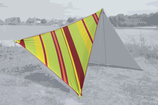 Тент High Peak Bent Caribbean Canvas AO Stripe Lime Punch