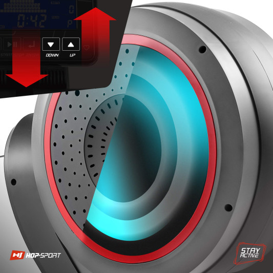 Гребной тренажер аэромагнитный Hop-Sport HS-100AR Roam серый + мат