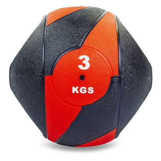 Медбол с двумя ручками Record Medicine Ball FI-5111-3 3 кг черный-красный
