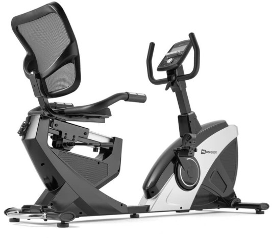 Горизонтальний велотренажер електромагнітний HS-070L Helix iConsole+ сріблястий