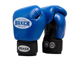 Рукавички боксерські BOXER 6 oz шкіра 0.8-1 мм синій