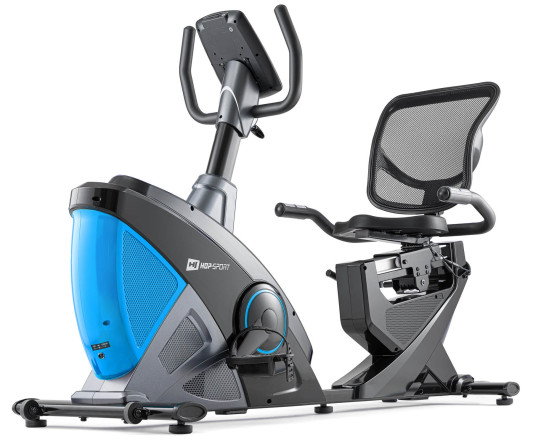 Горизонтальний велотренажер електромагнітний HS-070L Helix iConsole+ синій
