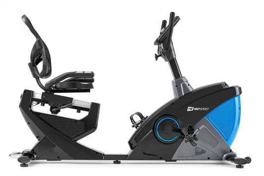 Горизонтальний велотренажер електромагнітний HS-070L Helix iConsole+ синій