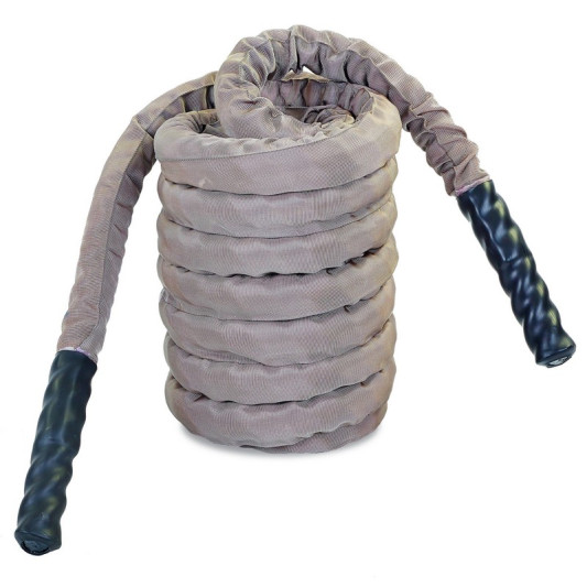 Канат для кроссфита в защитном рукаве Combat Battle Rope Zelart FI-5719-9 9 м черный