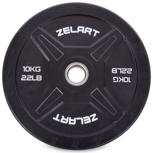 Бамперные диски для кроссфита Bumper Plates резиновые d-51 мм Zelart TA-2258-10 10 кг