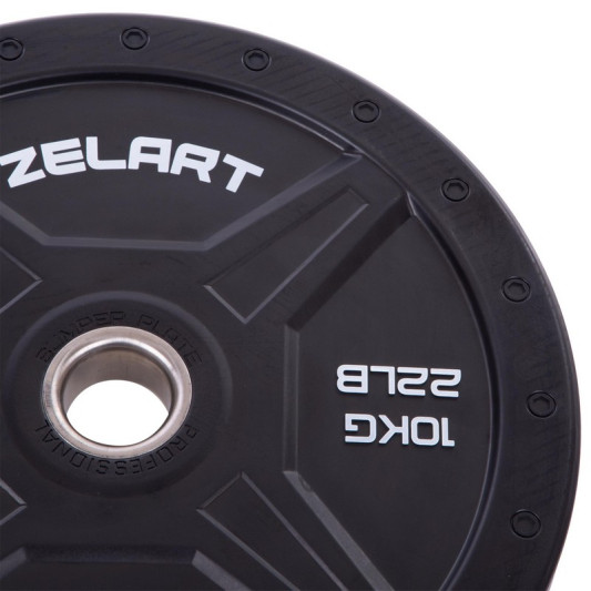Бамперные диски для кроссфита Bumper Plates резиновые d-51 мм Zelart TA-2258-10 10 кг