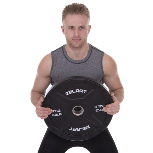 Бамперные диски для кроссфита Bumper Plates резиновые d-51 мм Zelart TA-2258-10 10 кг