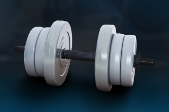 Гантель RN-Sport Gray 11 кг c ABS покрытием