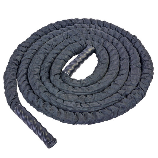 Канат для кроссфіту в захисному рукаві Battle Rope FI-5719-6 6м чорний