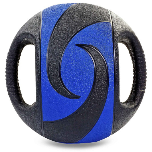 Мяч медбол с двумя ручками Medicine Ball FI-5111-9 9 кг черный-синий