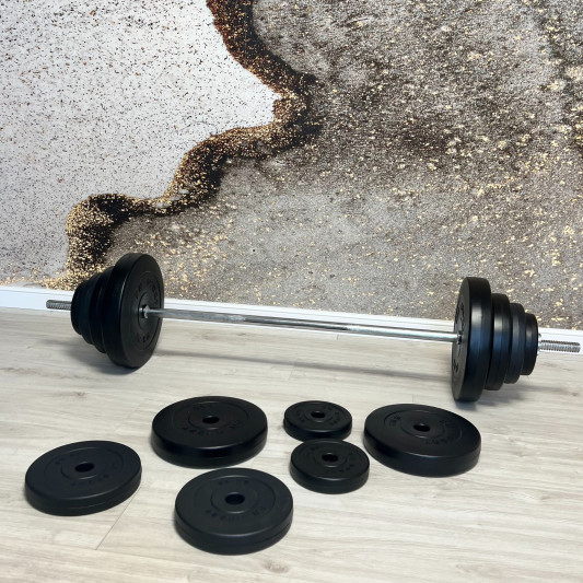 Скамья для жима TREX 1020 + 4 грифа + 2х15 кг, 4x10 кг, 4x5 кг, 4x2,5 кг