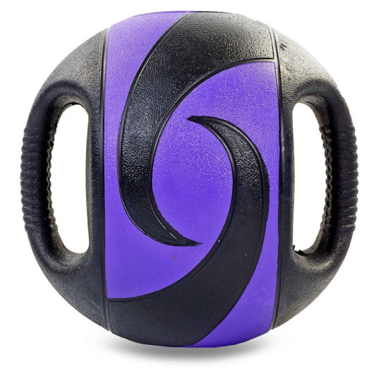 Мяч медицинский с двумя ручками Record Medicine Ball FI-5111-10 10 кг черный-фиолетовый