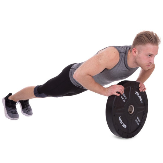 Бамперные диски для кроссфита Bumper Plates резиновые d-51 мм Zelart TA-2258-20 20 кг