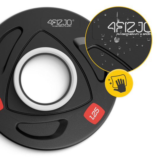 Диск олимпийский 4FIZJO 2 x 1.25 кг 51 мм металлический, прорезиненный Black