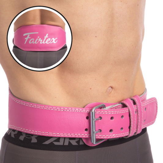 Пояс атлетический кожаный FAIRTEX 165086 15 см с подкладкой розовый