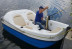 Электрическая прогулочная лодка (катамаран) FISHER. Для реки или моря
