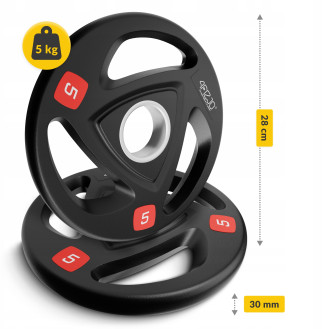 Диск олимпийский 4FIZJO 2 x 5 кг 51 мм металлический, прорезиненный Black