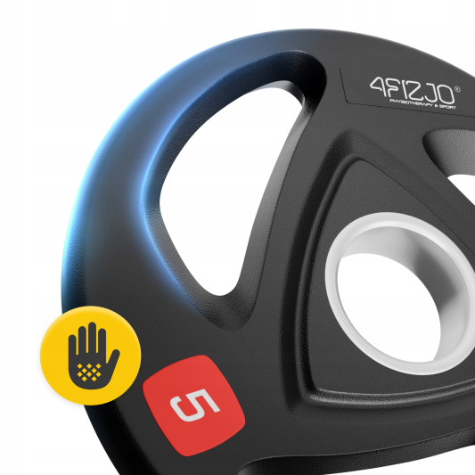Диск олімпійський 4FIZJO 2 x 5 кг 51 мм металевий, прогумований Black