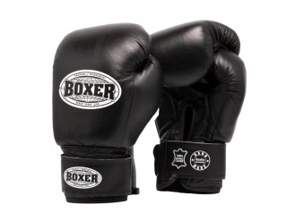 Рукавички боксерські BOXER 8 oz шкіра 0.8-1 мм чорний