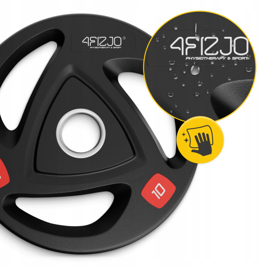 Диск олимпийский 4FIZJO 2 x 10 кг 51 мм металлический, прорезиненный Black