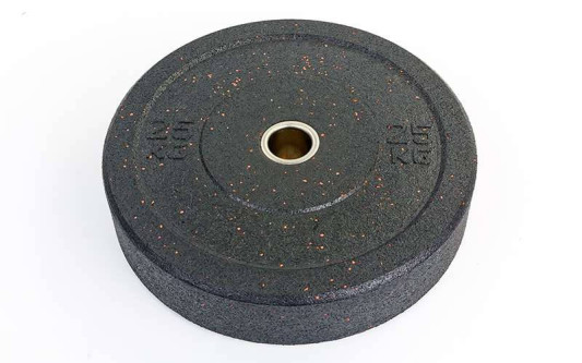Бамперные диски для кроссфита Bumper Plates из структурной резины d-51 мм RAGGY ТА-5126-25 25 кг