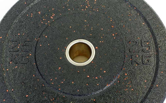 Бамперные диски для кроссфита Bumper Plates из структурной резины d-51 мм RAGGY ТА-5126-25 25 кг