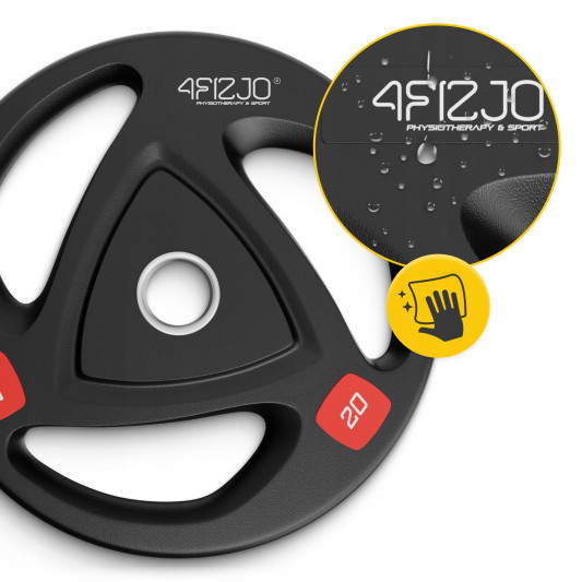 Диск олімпійський 4FIZJO 1 x 20 кг 51 мм металевий, прогумований Black