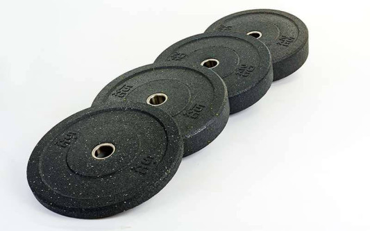 Бамперные диски для кроссфита Bumper Plates из структурной резины d-51 мм RAGGY ТА-5126-5 5 кг