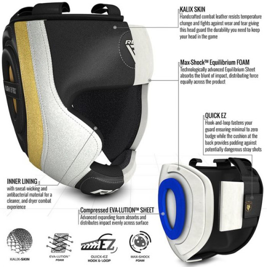Боксерський шолом RDX Aura Golden M