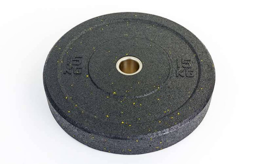 Бамперные диски для кроссфита Bumper Plates из структурной резины d-51 мм RAGGY ТА-5126-15 15 кг
