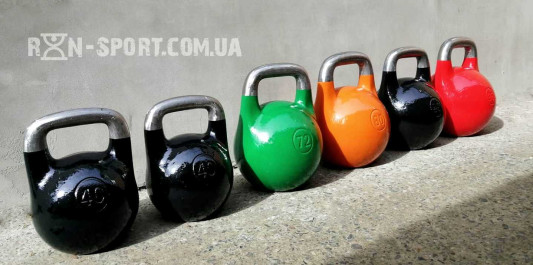 Гиря чавунна 50 кг RN-Sport. Різні кольори